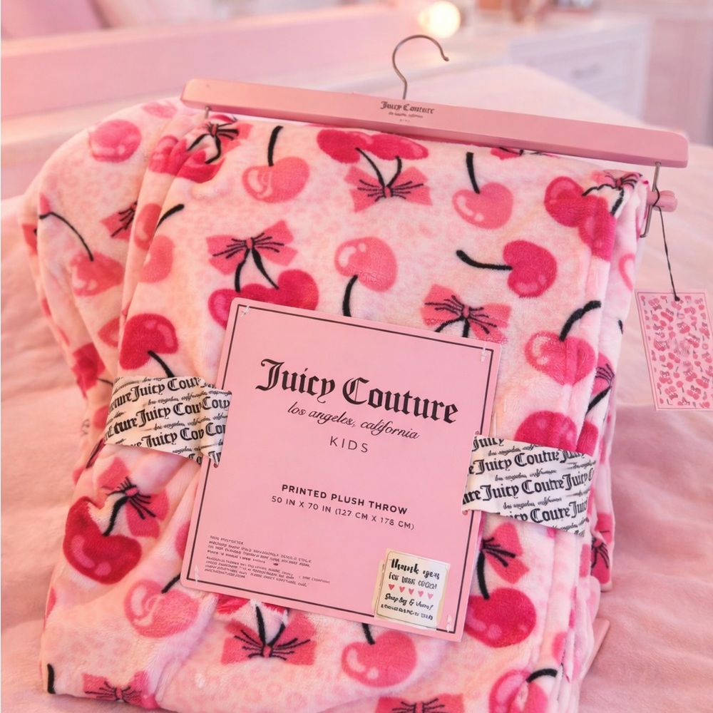 Juicy Couture Pink Cherry Plush Throw